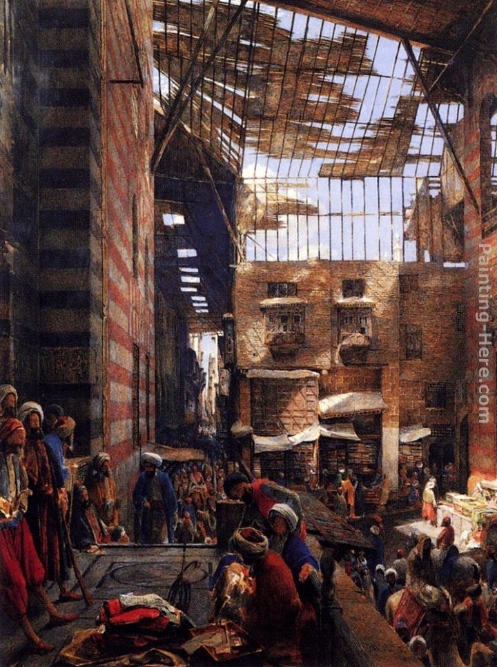 John Frederick Lewis A View Of The Street And Morque Of Ghorreyah, Cairo